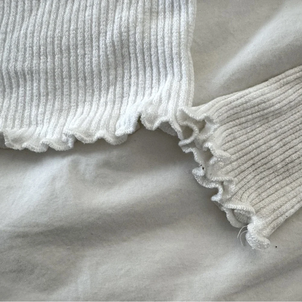 Off the Shoulder White Ruffled Crop Top